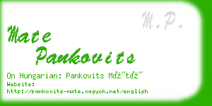 mate pankovits business card